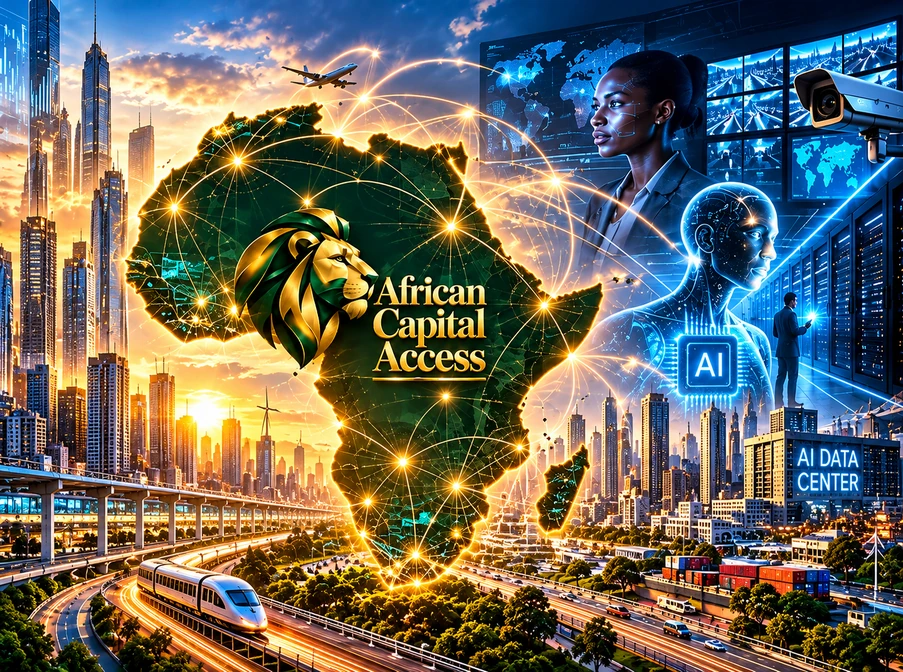 Photorealistic Africa connectivity, smart city, AI data centers and digital infrastructure